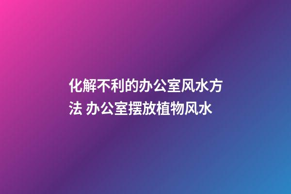 化解不利的办公室风水方法 办公室摆放植物风水